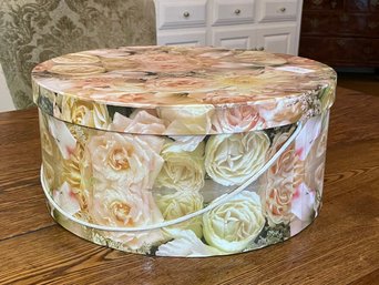 A Hat Box With Rose Motif