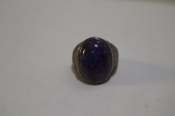 925 Sterling Silver With Purple Stone Ring Size 6