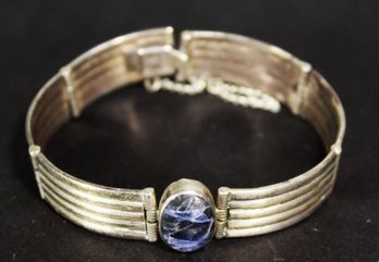 FINE STERLING SILVER VINTAGE MEXICAN LAPIS STONE