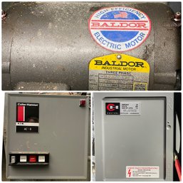 2 Baldor 1 HP Motors With 2 Cutler Hammer Starters And 2 30 Amp Safety Switches - 1 Of 3