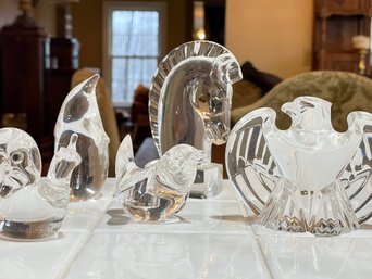 A Large Collection Of Steuben Glass Paperweights