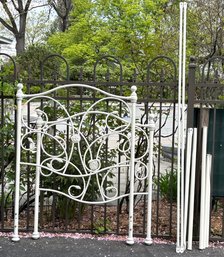 A Cast Iron Twin Headboard And Footboard By Pottery Barn