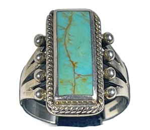 Vintage Antique Native American Turquoise Ring 7 To 8