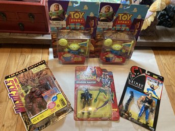 Vintage Mint On Card Action Figure Lot- Batman, Double Dragon, Wildcats And Toy Story