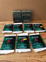Jyhad Collectible Game Cards - 2 Deckmaster Starter Decks (Inc. 76 Cards And Rulebook Each) & 4 Booster Packs