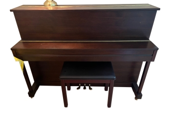 Pearl River Traditional Upright Piano And Upholstered Bench