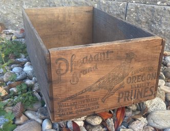 Vintage 'Pheasant Brand Prunes' Wood Crate