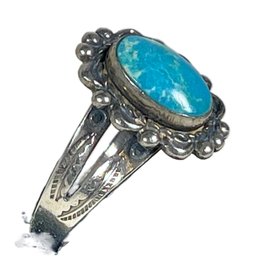 Vintage Antique Native American Turquoise Ring 7 To 8