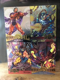 Inaugural Edition Marvel Metal 1995 - 4 Cards On 1 Sheet Uncut. 5x7.  S83