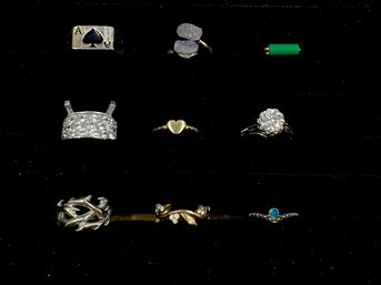 Grouping Of 9 Assorted Estate Rings