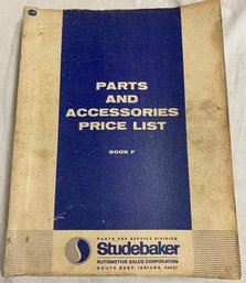 1965 Studebaker Parts And Accessories Price List Book F