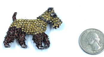 Amazing Rhinestone Encrusted Scottish Terrier Brooch