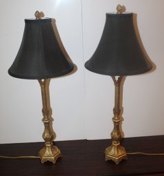 Beautiful Pair Of Gilt Lamps