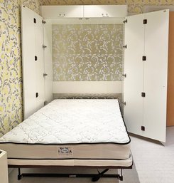 A Luxe Full Size Murphy Bed With Modern Custom Cabinet Surround
