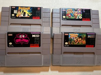 Original Super Nintendo Caveman Game Lot- Chuck Rock, Joe & Mac