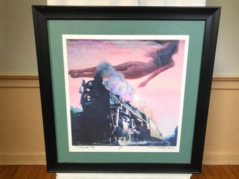 Nice MICHAEL MORRIS Signed / Numbered Print - Steamed Up - 2/10 - Dated 2007 - Fantastic Print With Train