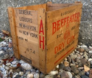 Vintage 'Beefeater Dry Gin' Wood Crate