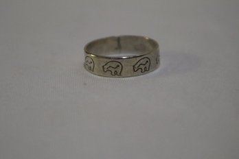 Sterling Silver With Bears Band Ring Size 11.5