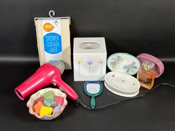 An Assortment Of Vanity & Bath Items