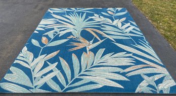 8x10 Tropical Fauna Motif Polypropylene Outdoor Rug