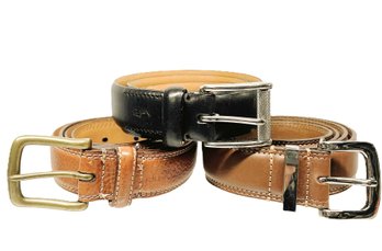 Trio Of Polo Ralph Lauren Leather Belts