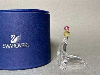 Swarovski Crystal 'Playing Seal' With Original Box