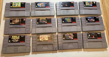 Large Lot Of 12 Original Vintage Super Nintendo Game Cartridges- Flagship Titles