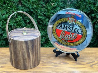 Vintage Amstel Mirror & Ice Bucket