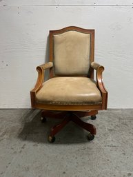 Leather (maybe Faux) Rolling Office/library Chair