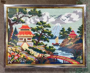 Vintage Asian Themed Needlepoint