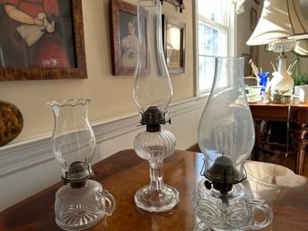 3 Vintage Oil Lamps