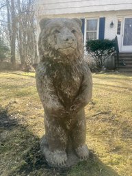Tall Vintage Cement Bear Lawn Decor