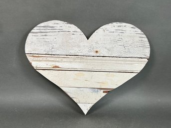 Large Rustic White Painted Heart