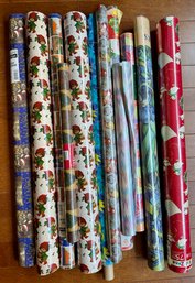12 Rolls Wrapping Paper, Mostly Vintage Christmas, Some New