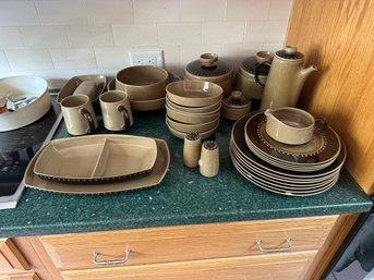 Wonderful Brown Beaded Assorted Tableware Lot!!!