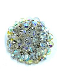 Vintage Rhinestone & AB Bead Brooch