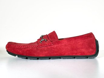 A Pair Of Red Suede Driving Shoes By Gucci - Men's 10.5