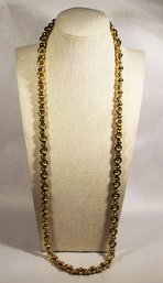 Very Heavy Gold Tone Super Quality Chain Necklace Elongated 30'