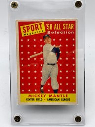 58' All Star Selection Mickey Mantle Card. Card# 487