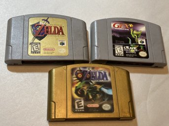 Original Nintendo 64 Game Cartridge Lot- Legend Of Zeldas And Gex 3