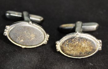 'STERLING FRONT' SILVER VINTAGE ANTIQUE CUFFLINKS