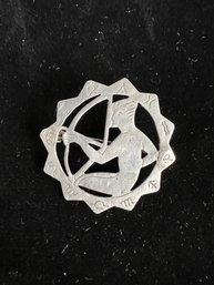 Vintage MCM Silver Sagittarius Zodiac Pin