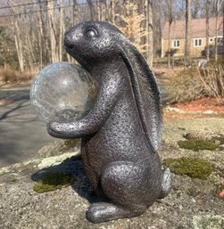 Resin Rabbit With Solar Light Lawn Decor