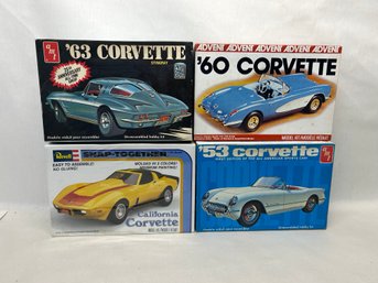 4 Classic Unbuilt Corvette Model Lot #1