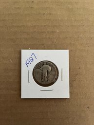 Beautiful 1927 Standing Liberty Quarter, Silver Coin