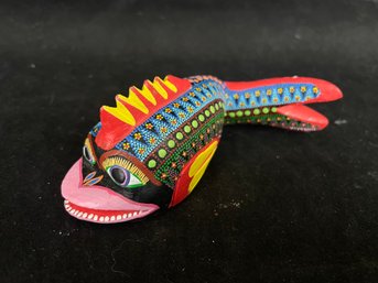 Animalito Fish, Carved, Hand Painted And Signed By The Artist