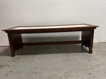 Wood Coffee Table With Marble Insert