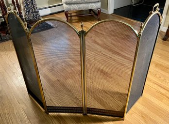 Nice Quality Vintage Folding Brass Fire Screen