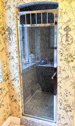 A Vintage Nickel Plated Brass Shower Door, C. 1960's