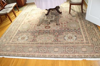 116x138 Brown On Brown Wool Rug With Pad